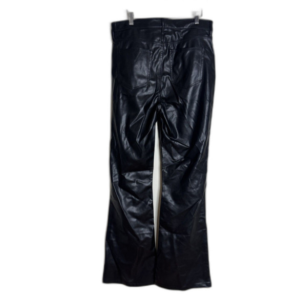 GAP Pants Womens 32 Black 70s Flare High Rise Faux Leather Retro Boho Style - Picture 11 of 13